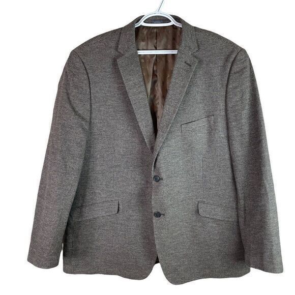 Madison Modern Fit Blazer Jacket Sport Coat Mens 48R Brown 2 Button Padded Elbow - Picture 1 of 7